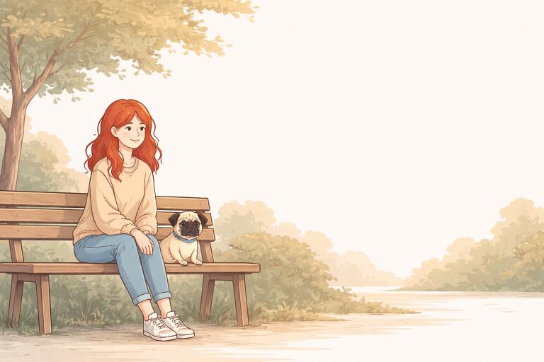 Quiet moment on a park bench